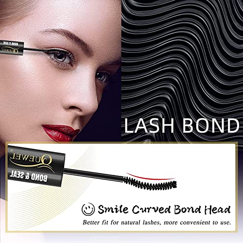 QUEWEL Wimpern Kleber und Schuzter für Einzelne Wimpern, Wimpern Einzeln Lash Bond und Seal DIY Wimpern Extensions Glue Schutzanstrich Wasserfest Schnellstrocknend 72 Stunden Halt