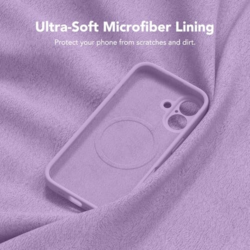 Image of Magnetic for iPhone 16 Plus Case, Compatible with MagSafe, [Full Camera Protection][Screen Protector] Silicone Shockproof Protective Phone Case for iPhone 16 Plus 6.7 inch, Light Purple