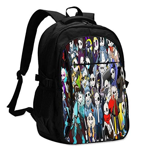 Undertale Sans Mochila para portátil Anti Theft Water Resistant Durable Bolsa de computadora