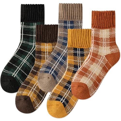 Image of IIG 3-5 Pairs Womens Super Thick Warm Winter Crew Socks Cute Fashion Knit Cozy Socks Gifts for Women