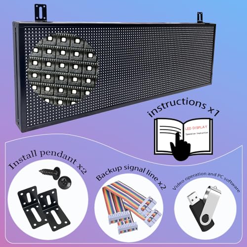 Image of P10 Scrolling Led Sign Programmable Display Digital Sign Outdoor Message Board Led Open Signs For Business Custom Banner Word Light Advertising Wifi Control High Brightness Neon 39 inchX14 inch