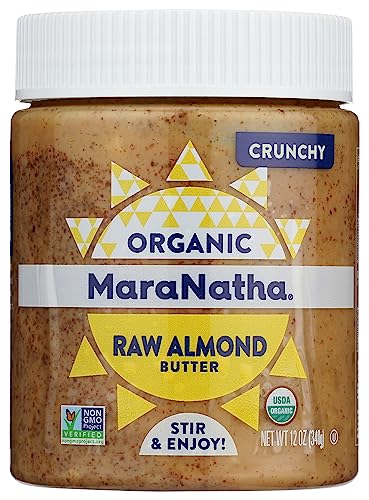 MaraNatha Organic Crunchy Almond Butter, Non GMO, 12 Ounces (Pack Of 6)