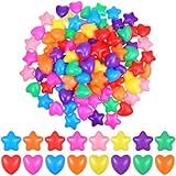 Cabilock Star Ball Pit Balls for Toddlers 100Count Plastic HeartBalls Swimming Pool Water Toys for Boys Girls Christmas Festival Party Decoration