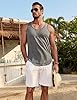 Wayleb Canottiera Uomo Bodybuilding Allenamento Girocollo Slim Fit Maglia Sportiva Senza Maniche Palestra Fitness Traspirante Cotone, Grigio M #1