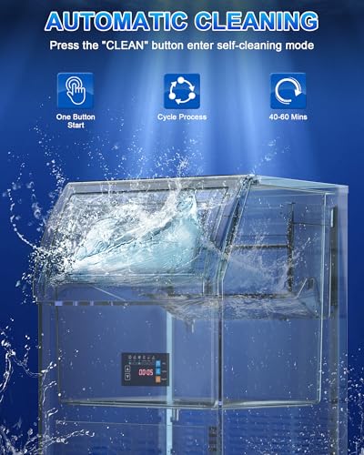 Image of Commercial Gourmet Ice Maker, 120Lbs /24H Spray Ice Machine | Self-Cleaning & Adjustable Ice Thickness, Stainless Steel Freestanding Under Counter for Crystal Clear Nugget Ice Making