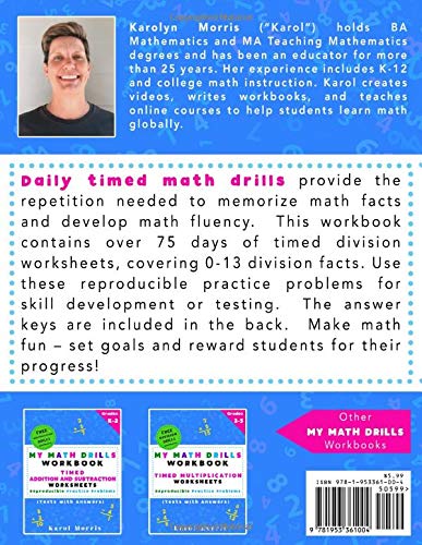 My Math Drills Workbook - Timed Division Worksheets: Reproducible Practice Problems (Tests with Answers) - Image 2