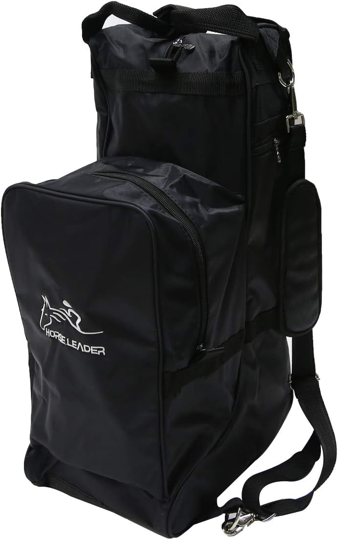 UNISTRENGH English Equestrian Tall Boots Bag Large 21.65 Inch Professional Tall Riding Boots Carry All Bags with Horse Riding Helmet Pack Compartment