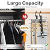 Pants Hangers Space Saving - 2 Pack Closet Organizer and Storage Jean Hangers, Stainless Steel Anti-Slip Clothes Hanger Scarf Holder for Pants Jeans Leggings Trousers Pant Rack, Black #1