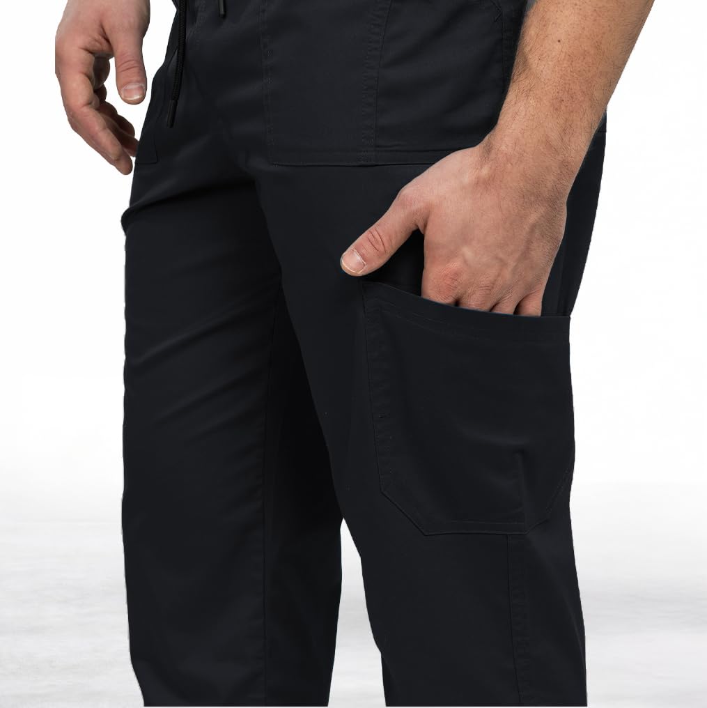 B-well Dante Man, pantaloni medici da uomo, di alta qualità, con elastico in vita