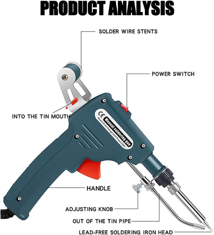 German-Precision Internally Heated Industrial Welding Tools, Multi-Function Soldering Iron Soldering Gun Set, Portable Precision Welder Machine for Rustremoval, Cutting, Welding (A12 Black)
