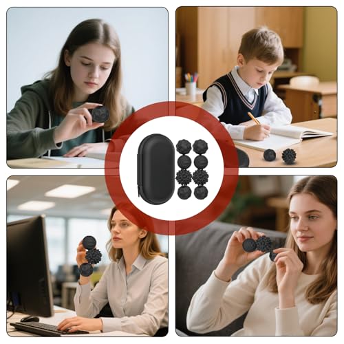 1 Satz Magnetischer Akupressur Ball,Silikon Stressabbau Magnet Bälle,Tragbares Motorikspielzeug mit Multi-Textur,Fidget Toys Erwachsene,Adhs Spielzeug,Anti-Stress Fidget Toys für Stress, Angst