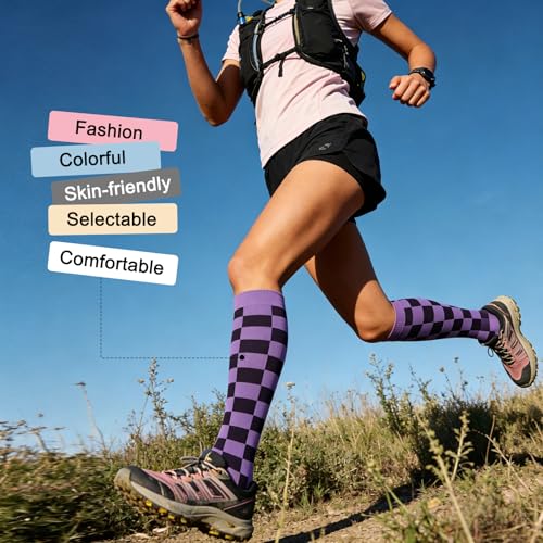 Image of 4 Pairs Compression Socks for Women Circulation-Best Support for Nurses,Running,Athletic,Travel