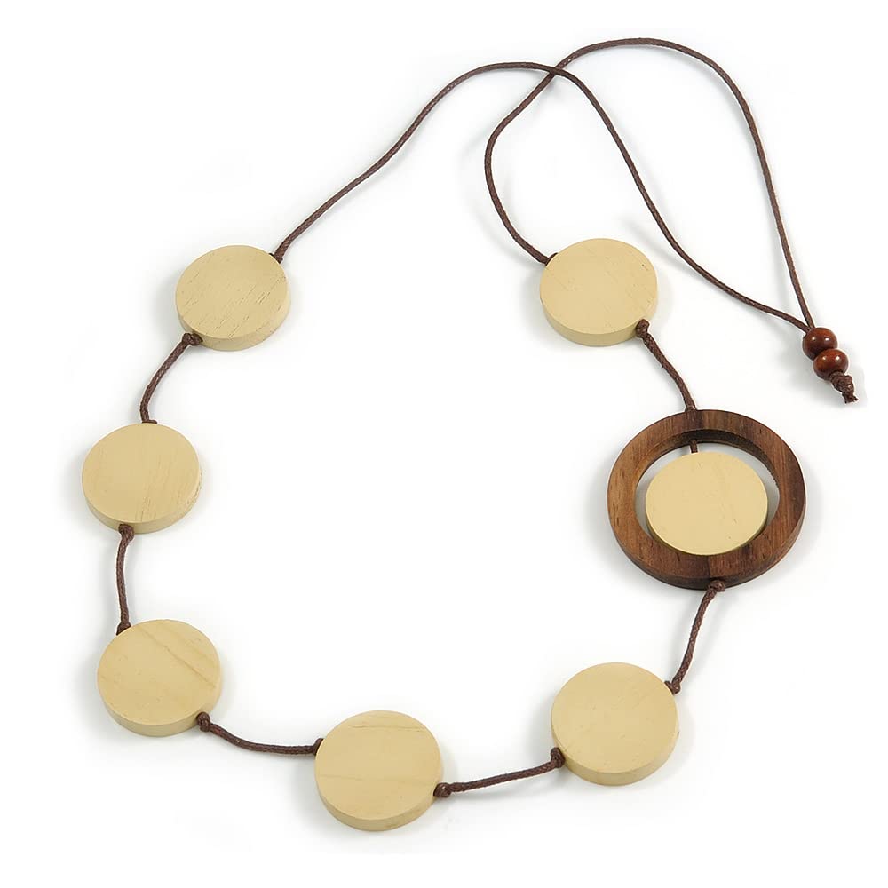 COLLANA DI SETA NERA CON CIONDOLO DI LEGNO TURCHESE CON INCISIONE
