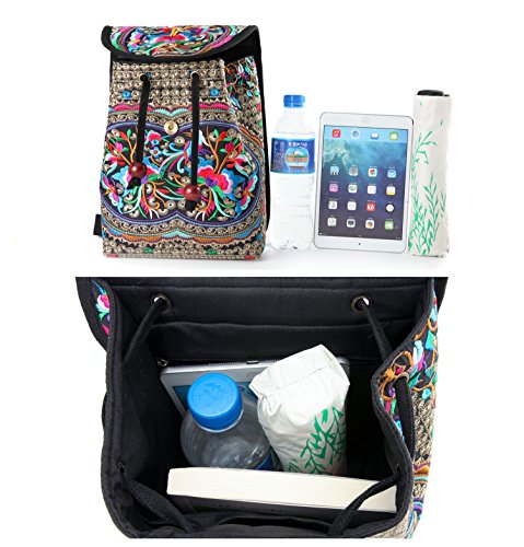 Goodhan Vintage Embroidered Women Backpack Ethnic Travel Handbag Shoulder Bag3