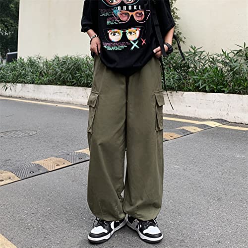 Baggy Cargo Joggers for Men Y2k Gothic Streetwear Wide Leg Cargo Pants with Pockets2