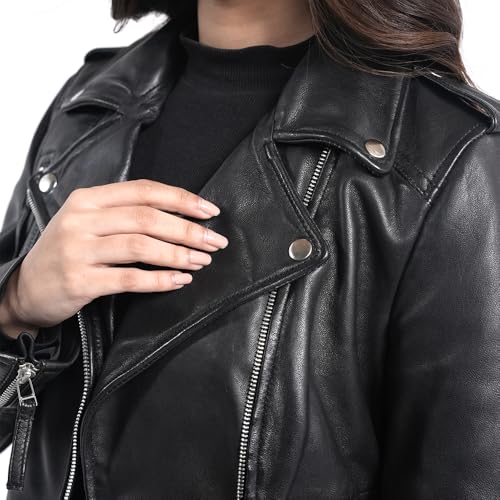 STREGA Leather Jacket Women Lambskin Leather Motorcycle Jacket - Real Leather Moto Jacket for Women3