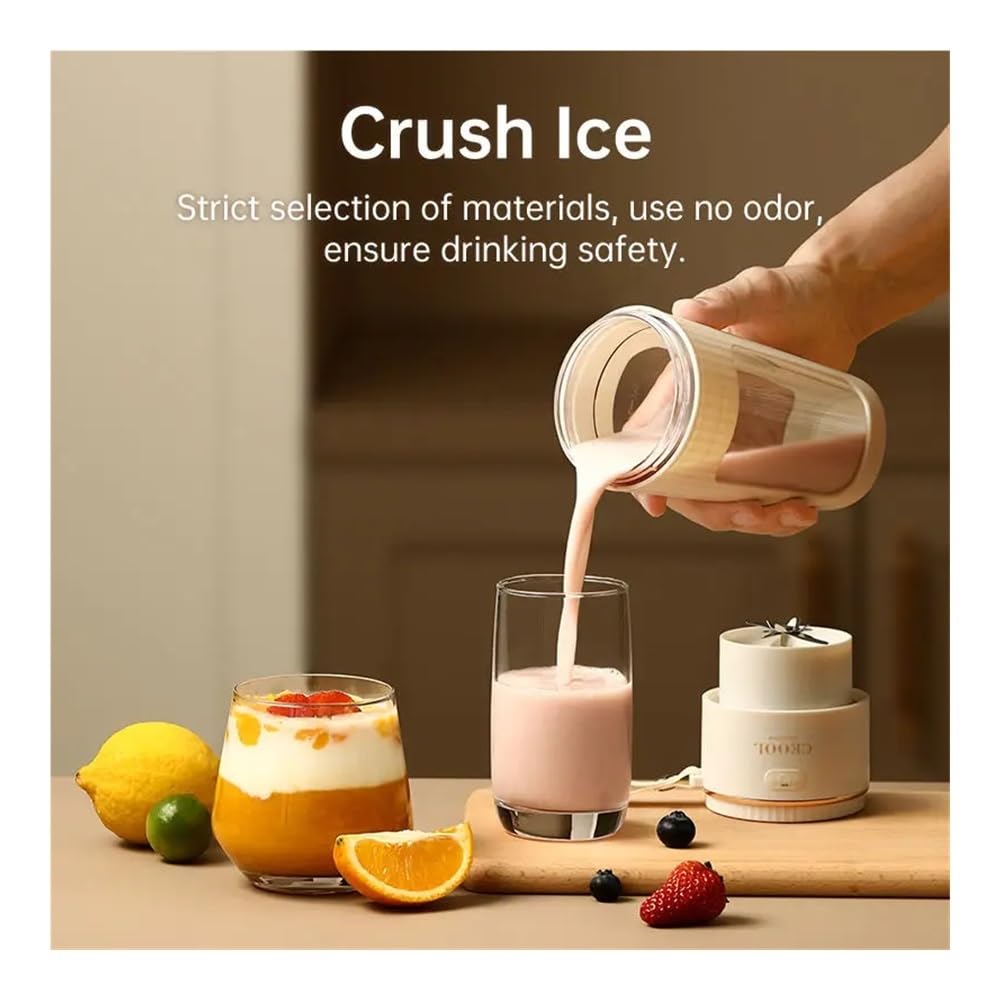 Exprimidor eléctrico fresco, 10 cuchillas, potente hielo triturado, inalámbrico, mini licuadora portátil, extractores de zumo, batidora (básica, 12 hojas, 1200 mAh)