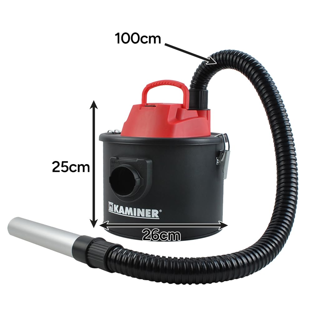 Aspirateur à Cendres Industriel 10 L sans Sac – 16 kPa & 30 L/s, cuve INOX, Tuyau renforcé métal, Double Filtration HEPA + préfiltre, 2-en-1 Aspiration/soufflage – pour cheminées, poêles à granulés