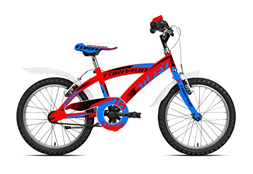 TORPADO - Bicicletta per bambini Stuffy da 18 pollici, per bambini, 1 marcia, colore rosso