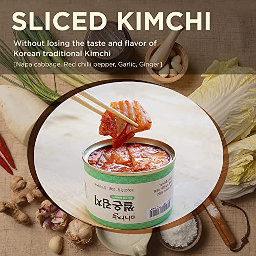 Korean Canned Napa Cabbage Kimchi, Sliced Kimchi, 5.64Oz(160G), Pack Of 3, Korean Traditional Kimchi Flavor Can, Vegan, Rich In Probiotics By Migachan #TOP2