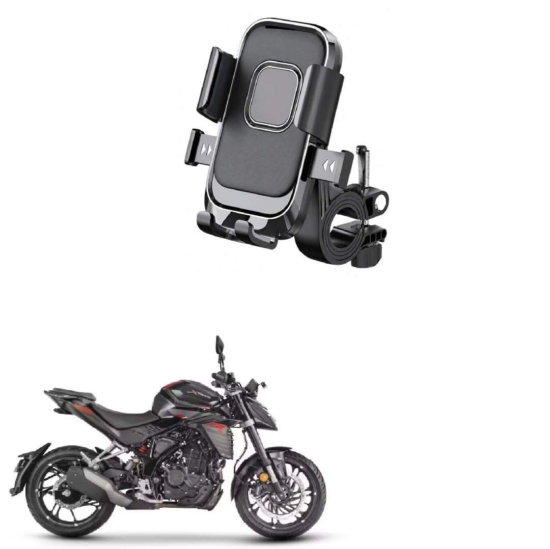 bike mobile holder for motorcycle & scooter, one touch auto lock phone mount, 360° rotatable handlebar phone stand, secure mechanical lock, adjustable smartphone holder for xtreme 250r