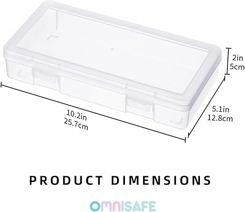 Miniatura 2 de OMNISAFE Paquete de 9 organizadores medianos de plástico para manualidades, contenedores de almacenamiento de plástico transparente con tapa de
