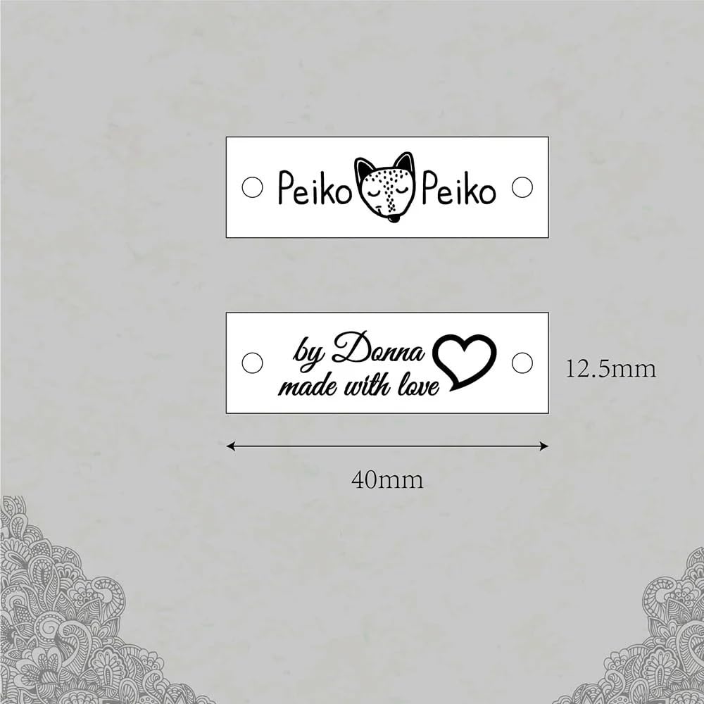 25 Etichette Personalizzate Da Cucire In PU Per Abbigliamento: Con Logo O Testo, 40x20mm, Per Cappelli, Maglieria, Sciarpe E Fai Da Te