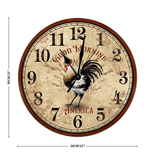 Horloge murale coq silencieuse pour dormir sans bruit de tic-tac - 3