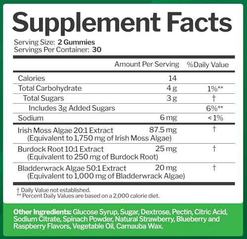 Just Nutrients Sea Moss Gummies (60 ct) – Sea moss, Bladderwrack & Burdock — view 5