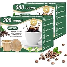 CAPMESSO Disposable Coffee Paper Filters Replacement Kerig Filter Compatible with Reusable Single Serve Pods Keurg Coffee Maker- 600 Count Natural