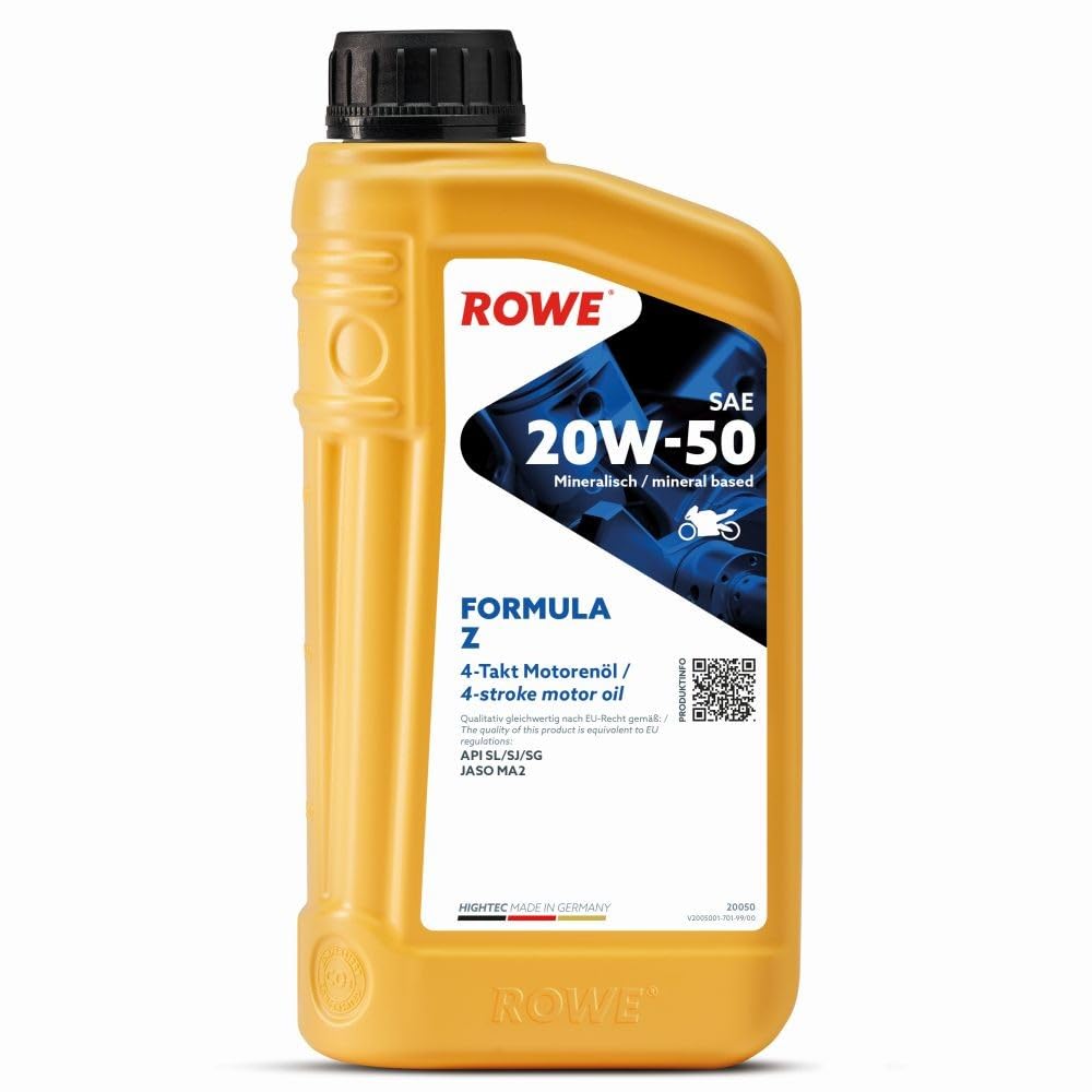 ROWE HIGHTEC FORMULA SAE 20W-50 Z -1 Ltr. For 4-stroke Motorcycles, High-Performance Engine Oil (Germany)