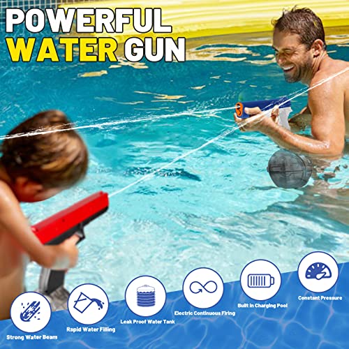 Electric Water Guns, Automatic Squirt Guns For Kids 12 Ages Over, Powerful Water Gun Up To 32Ft, Water Pistol Summer Toy For Outdoor Pool Water Fighting, Blue #TOP5