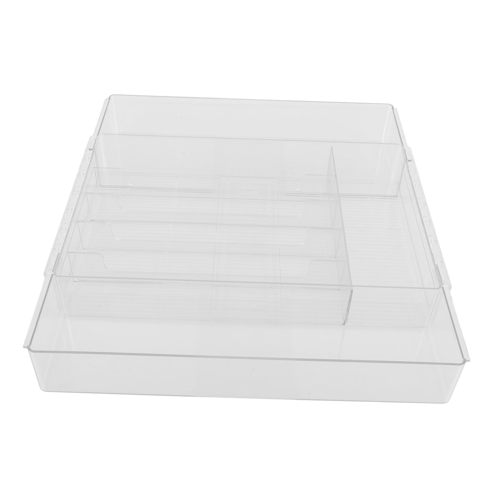 Schubladenorganizer aus Acryl mit Ausziehbarem Besteckkasten und Verstellbaren Fächern Kompakter Küchenorganizer für Bestecke und Utensilien in Küchenschublade