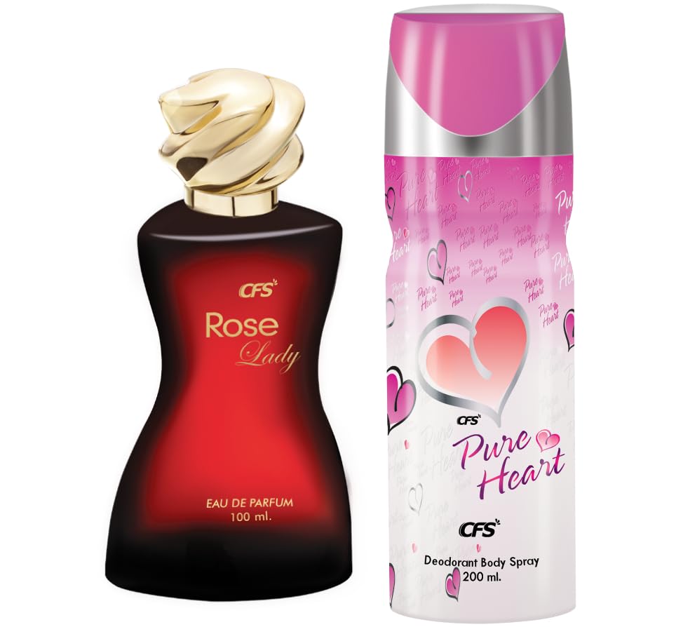 CFS Rose Lady EDP Long Lasting Perfume & Pure Heart Pink Deodorant Body Spray-image-47