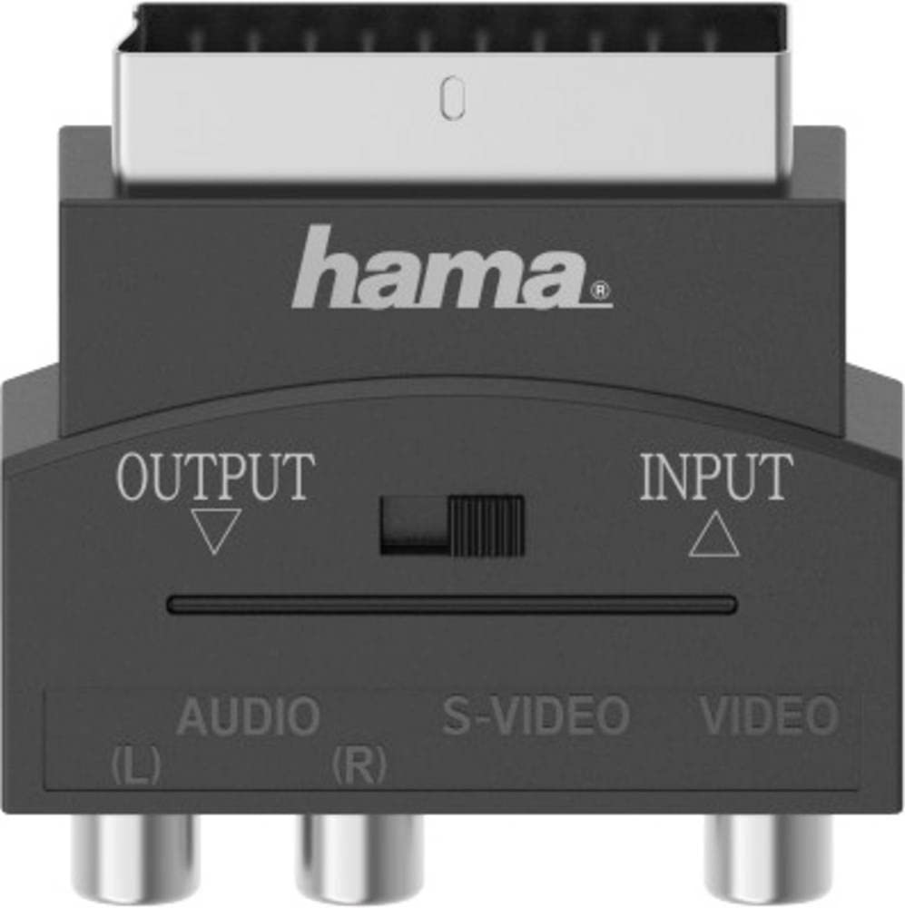 Hama 44059 21 pin Scart to Phono 3 x RCA and S-Video SVHS Adapter gold plated
