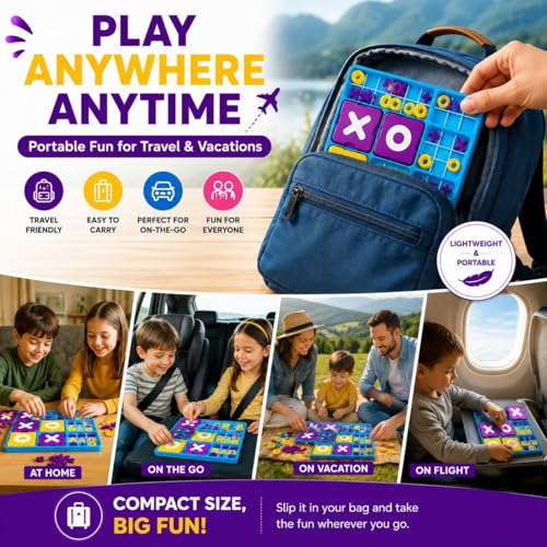 Image of Ultimate Tic Tac Toe Board Game for Kids 8+ & Adults | 3D Strategy Brain Game for Family Fun, Educational Thinking Toy | Indoor Travel Board Game for Boys, Girls & Family Game Night