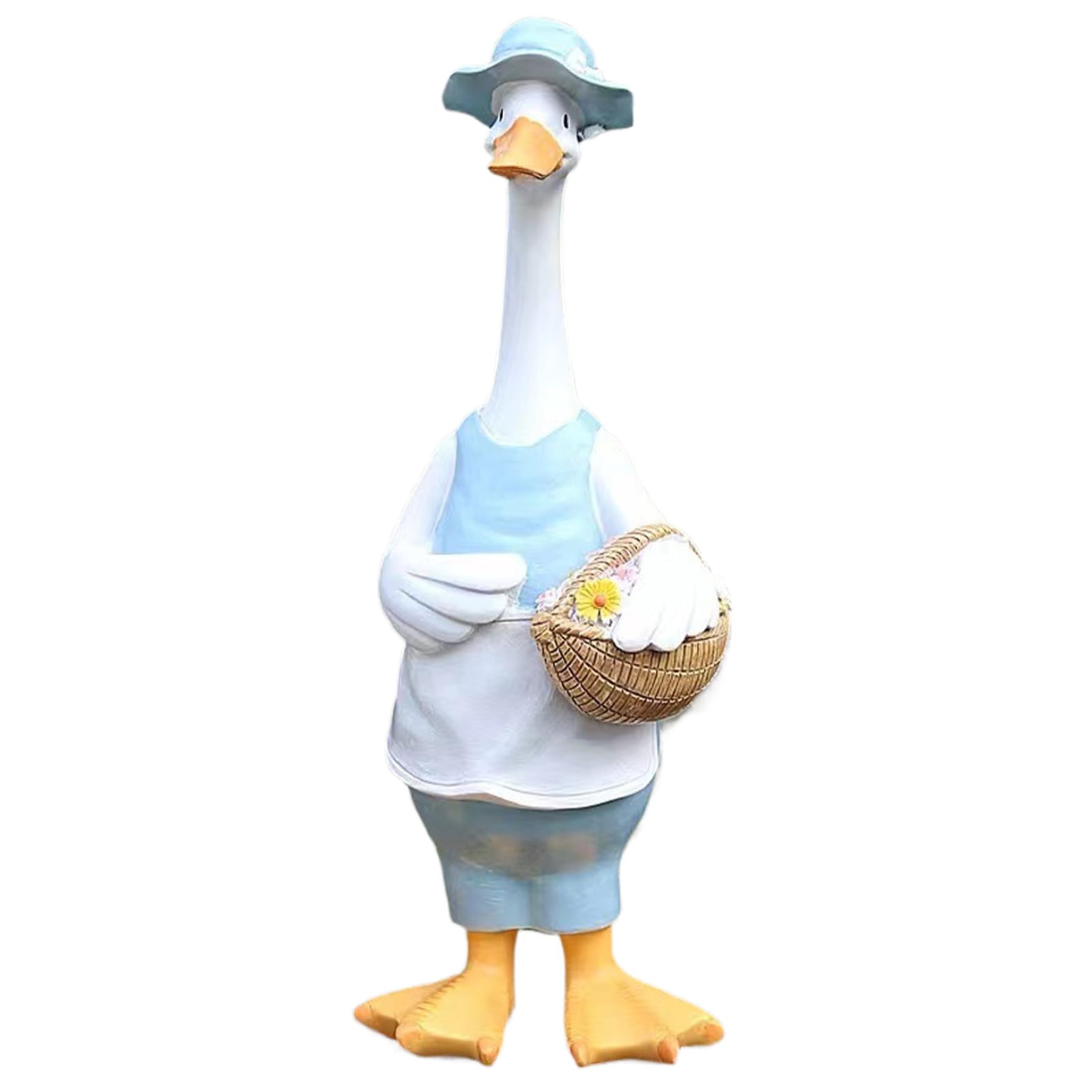 Figurine de Canne mignon décor de canard pour embellir un balcon fleuri