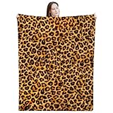 SYTTNUM Coperta Stampas Animalier Leopardata, Copriletto 3D con Stampa Leopardatas, Coperta da Donna Stampa Leopardata, Adatto per Divani Letti e Arredi da Esterno - 150 * 100cm