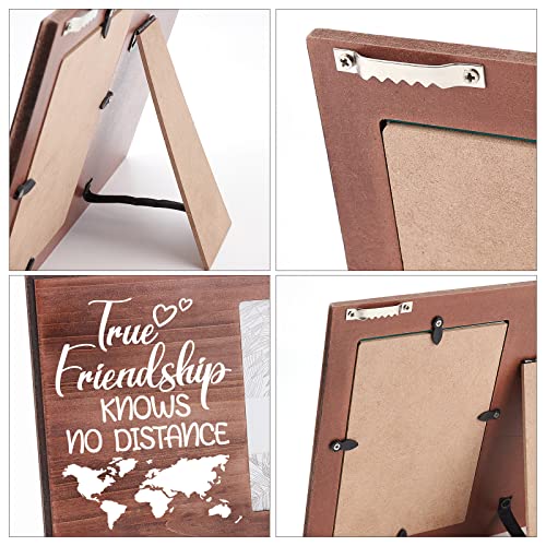 FINGERINSPIRE True Friendship Knows No Distance Picture Frame 10x15cm Long Distance Friendship Gifts Frames Friends Memories Picture Frame Hanging/Tabletop Wooden Frame Photo Frame for Graduation - Image 4
