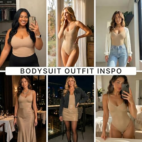 Image of Tummy Control Shapewear Bodysuit for Women, Seamless Body Shaper Thong, Brief or Mid-Thigh Faja, Sculpting Slimming Bodysuits