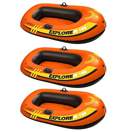 Intex Explorer 100 1 Person Youth Inflatable Water Raft Row Boat Orange 3 Pack Buy Online In Serbia At Serbia Desertcart Com Productid