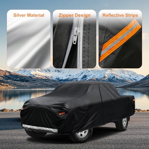 Image of Kayme Truck Cover Custom Fit GMC Sierra(2002-2025) Double /Extended /Crew Cab SB. Full Exterior Heavy Duty Outdoor Pickup Truck Car Cover Waterproof All Weather.Car Tarp for Wind Sun Dust Protection.