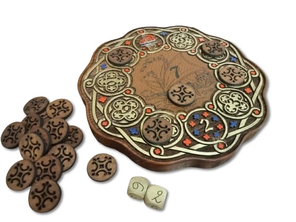 Materiali pregiati e design autentico – Questo set è realizzato in legno, pelle e vetro, con una lavorazione che richiama i tavolieri medievali, offrendo un’esperienza di gioco coinvolgente e dal fascino storico.
