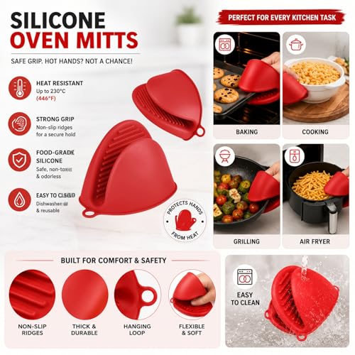 Image of 11 Pcs Combo Air Fryer Accessories Kit - Silicone Air Fryer Liners Set, 500ml Oil Sprayer Bottle for Cooking, Silicone Spatula and Oil Brush for Kitchen Set, Oven Mitts, Airfryer Accessories