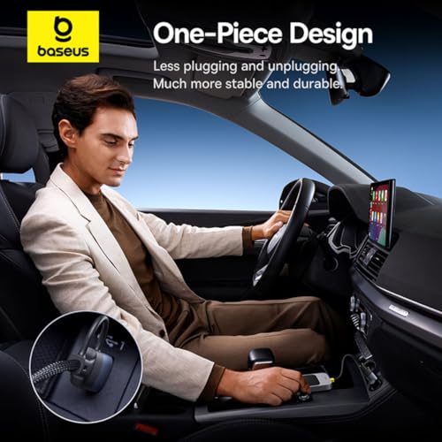 Image of Baseus Safe Journey Wireless CarPlay Adapter for iPhone (iOS 10-18), Plug & Play CarPlay Dongle with USB-C /USB-A, Compatible with 800+ Car Models (2016+), Fast Auto Connect & Stable Signal, Grey