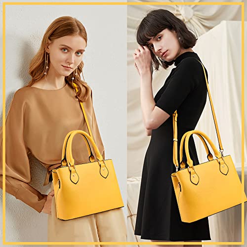 Image of CHICAROUSAL Purses and Handbags for Women Leather Crossbody Bags Women's Tote Shoulder Bag (Yellow cc)