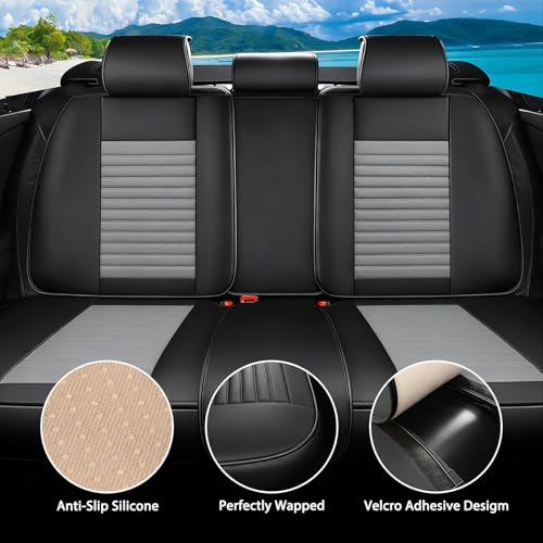 Image of Car Seat Covers Fit for WRX 2015-2025(BlackGrey,Full Set) | Full Coverage Car Seat Covers Sets,Breathable Anti-Slip Waterproof All-Weather Seats Protectors