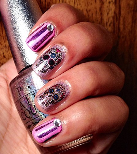 Miniatura 3 de Surtido de calcomanías de calavera de azúcar #1 para arte de uñas, calidad de salón