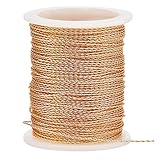BENECREAT 22 Gauge 39 Ft Tarnish Resistant Brass Craft Wire, Gold Round Twist Jewelry Wire for Necklace Bracelet Making and Other Handmade Project