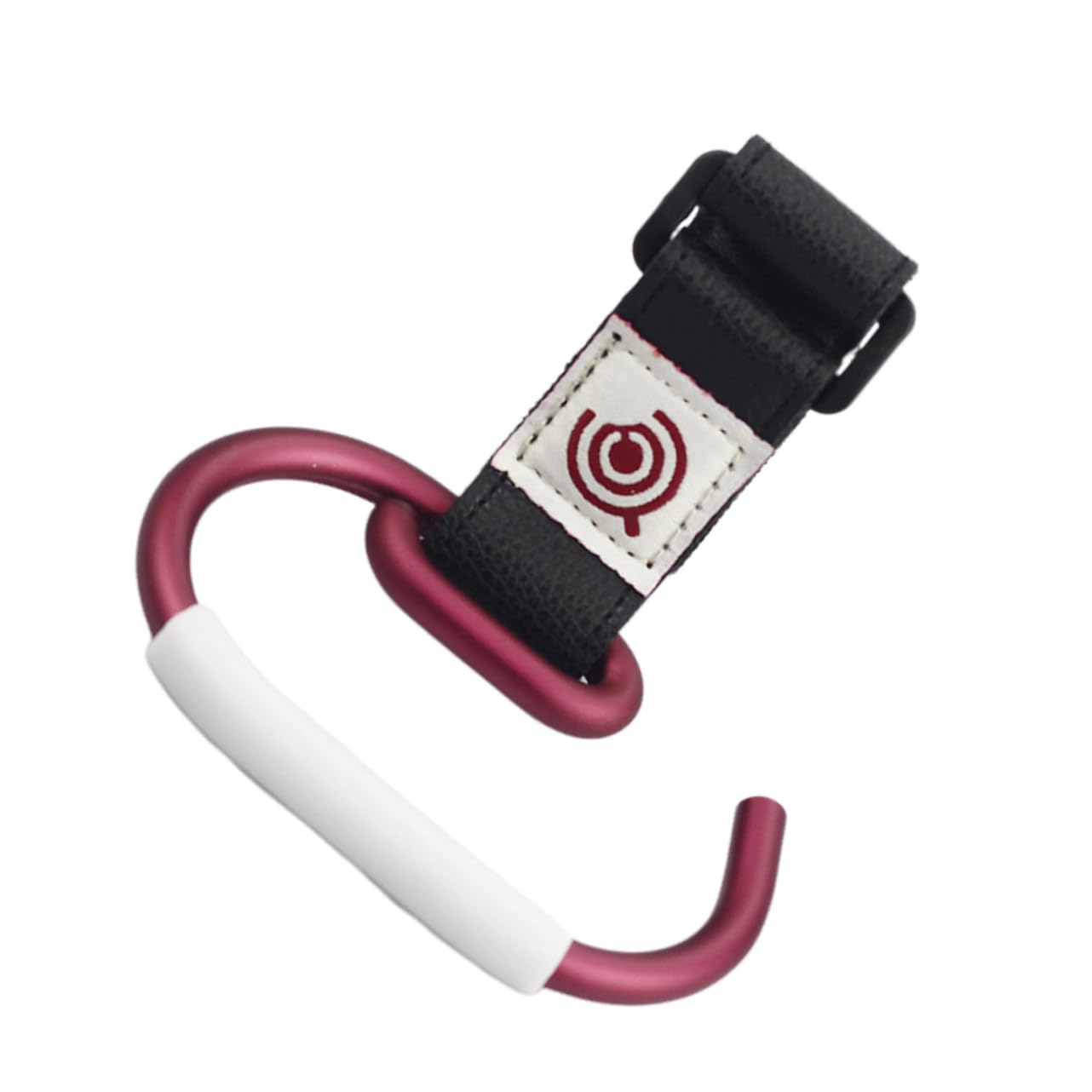 Heavy-Duty Aluminum Stroller Hooks with Band Convenient Stroller Hanger Clips for Diaper Bags Purses and Organizers Dark Strap and Burgundy Hook for Parents and Caregivers Heavy-Duty Aluminum Stroller Hooks with Band Convenient Stroller Hanger Clips for Diaper Bags Purses and Organizers Dark Strap and Burgundy Hook for Parents and Caregivers